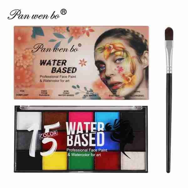 Wholesale Water Activated Face Body Paint Palette 15 Colors Face Painting Drawing Face Body Paint Set