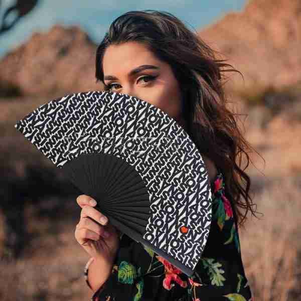 Pintado handheld madeira lembranças dobrável madeira mão ventilador