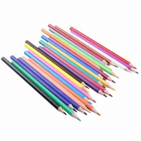 Colored Wooden Pencil Set, 7 Inch 24 Colors Pencil Set for Kids School Drawing