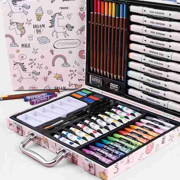 New School Stationery Drawing Set Art Kit Artists Painting Art Set With Eco-friendly Materials Gift Box For Kids Christmas Gifts