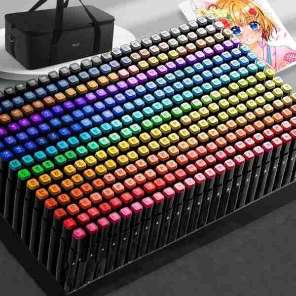 262pcs/set Portable Poster Color DIY Making Pen Acrylic Art Painting Dual Tip Markers Pen Set