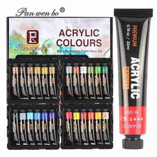 12/24 Colors 22 Ml Acrylic Paint Set Acrylic Paints Colors For Aluminum Tubes Non-Toxic Acrylic Paint For Canvas Glass