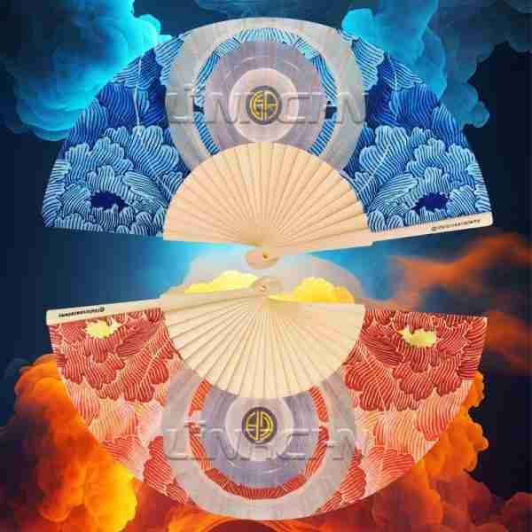 Elegant Custom Printed Nylon Wooden Folding Hand Fan as Events Souvenir