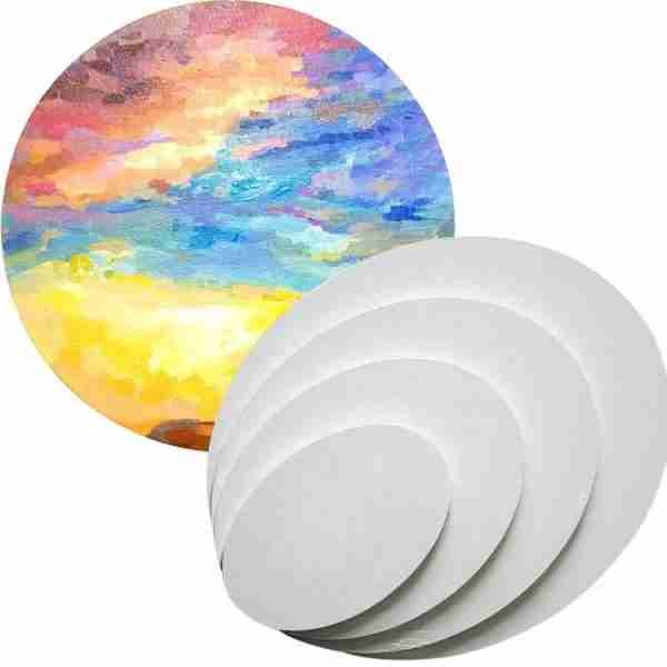 Art supplies 100% cotton plain oval canvas panel canvas board for painting
