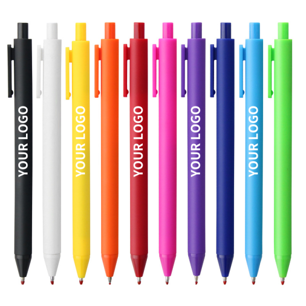 Promotion Custom Soft Feeling Rubber Painting Plastic Ballpoint Pens Made in China with Logo Printing Gift