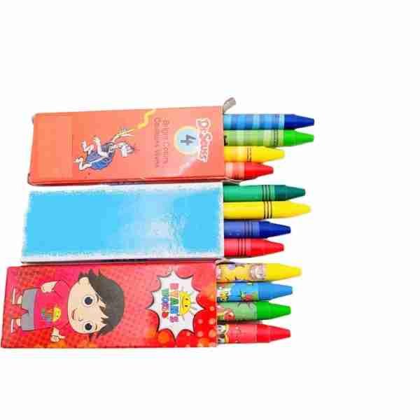 Mini Crayons with Custom Logo Pack Crayon Set CX4-005 4 Color 8.8 Mm Round Art Painting Crayon Set Floor Wood Repairing 4colors