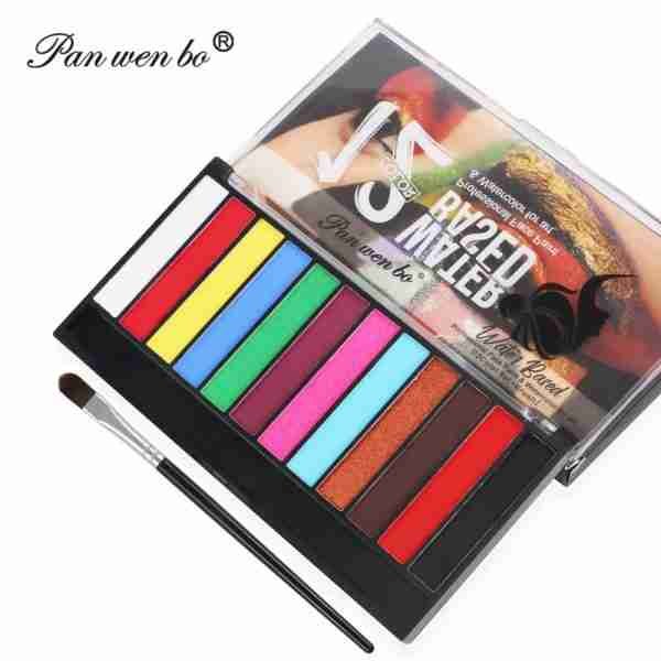 Professional Artist 12-Color Eco-Friendly Water-Based Rectangular Pigment Face Paint Kit Body Painting Party Supplies